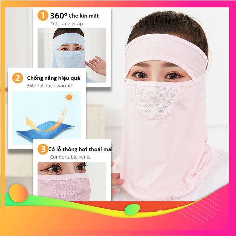 Khẩu trang vải nam nữ kín mặt bịt tai gáy chống nắng hiệu quả