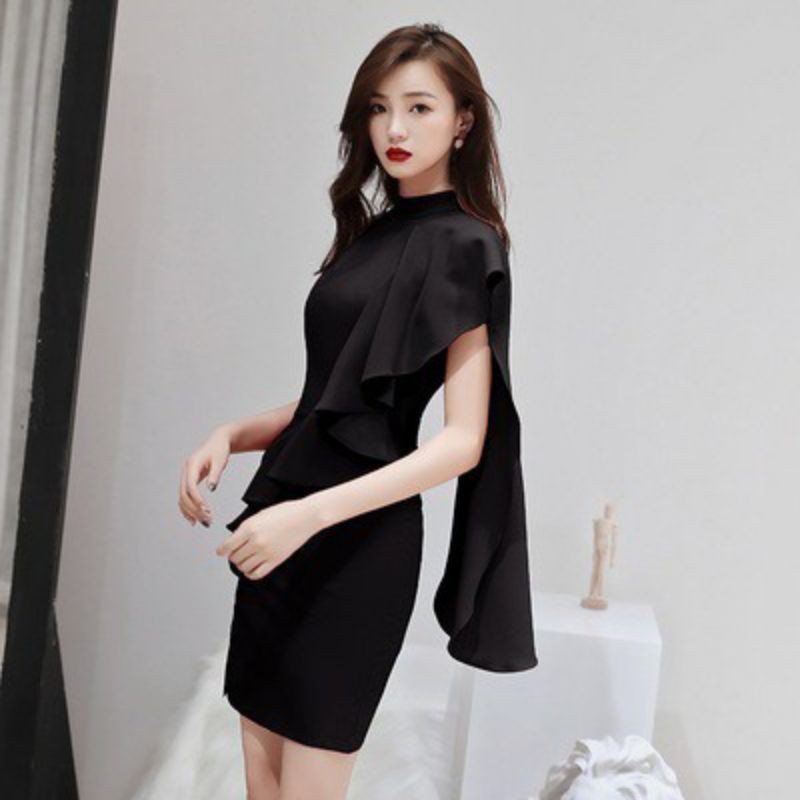 váy body dự tiệc,đi chơi,phối bèo choàng vai sang chảnh sexy