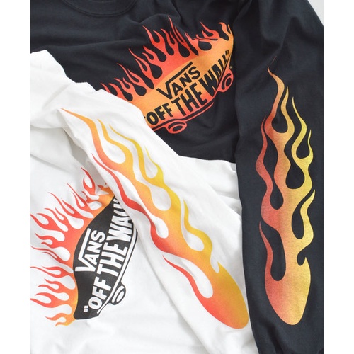 Áo Thun Tay Dài In Chữ vans burning Otg Size l / s Với 2 Màu Tùy Chọn