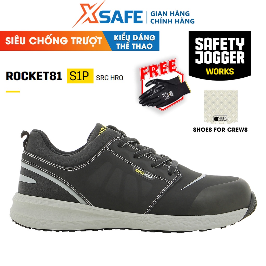 Giày bảo hộ Safety Jogger Rocket81 đế siêu chống trượt từ Shoes for Crews, chịu nhiệt 300 độ C - chính hãng