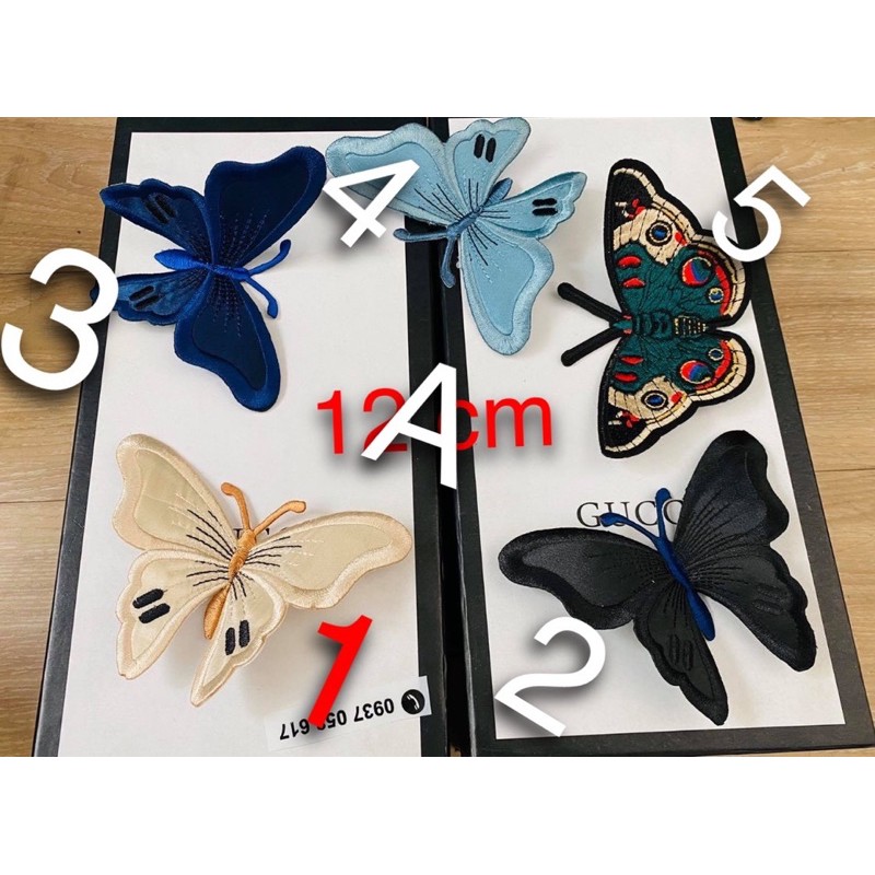 BƯỚM THÊU TRANG TRÍ ( may hoặc ủi (dán chân keo ) )