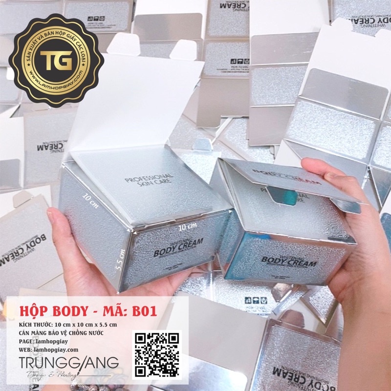 Hộp K200 Đựng Kem Body Bạc