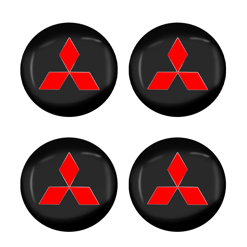 Bộ 4 Miếng Dán 56mm Trang Trí Trục Bánh Xe Hơi Mitsubishi Xpander Triton Lancer Pajero ASX Mirage