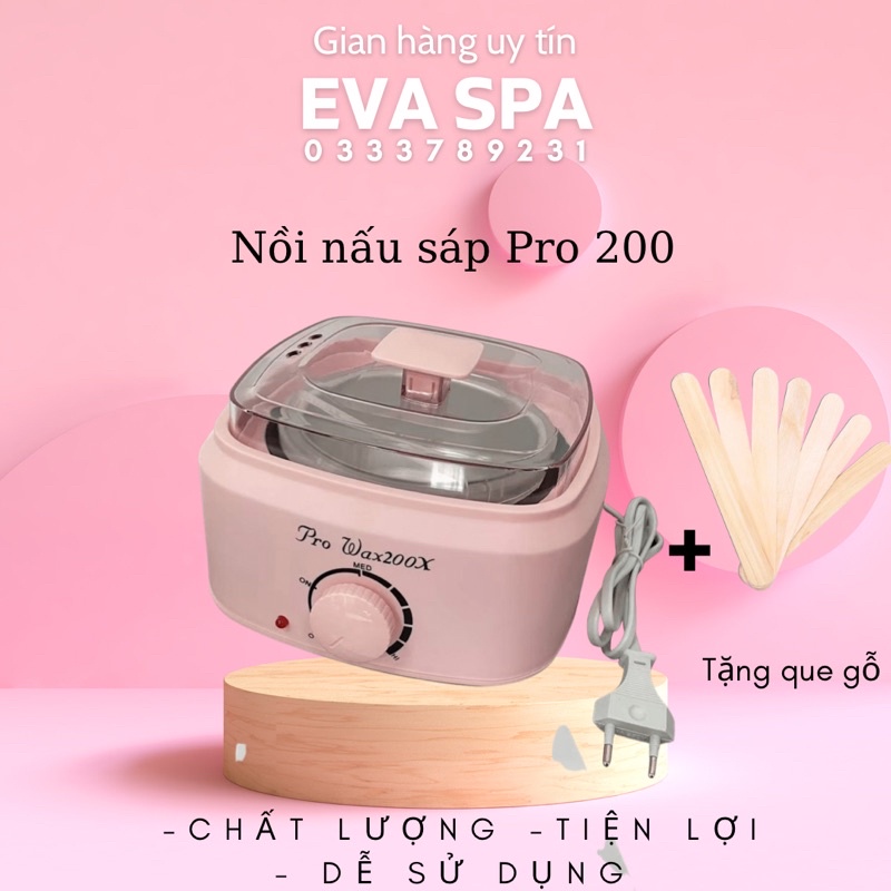 Nồi Nấu Sáp wax lông Pro 200 nấu nhanh, bền, đẹp - Tặng que gỗ