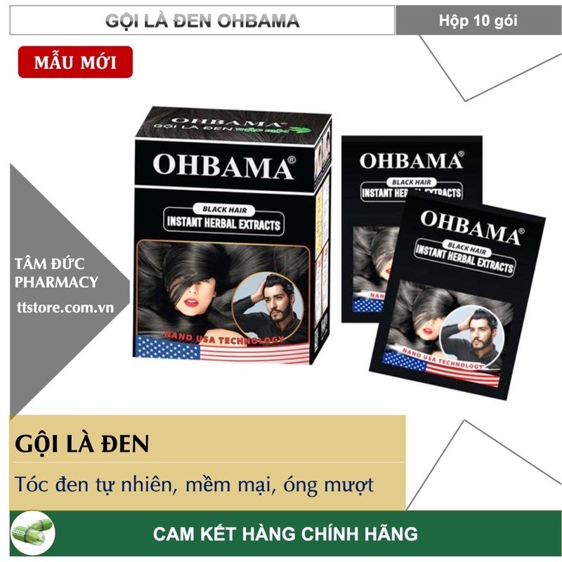 Dầu gội nhuộm là đen OHBAMA (1 gói 20ml)