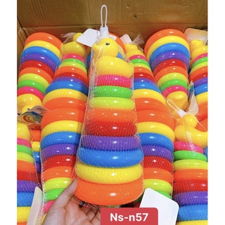 Đồ Chơi Tháp Xếp Chồng Vòng Tròn Vịt Nhiêu Size Cho Bé Giúp Phát Triển Trí Não