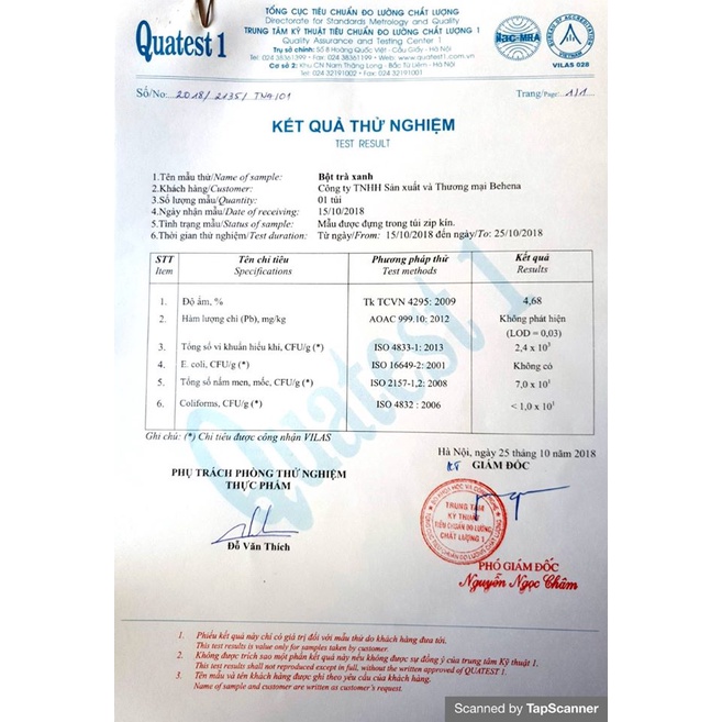 BỘT TRÀ XANH NGUYÊN CHẤT BEHENA - LIÊN KẾT XANH