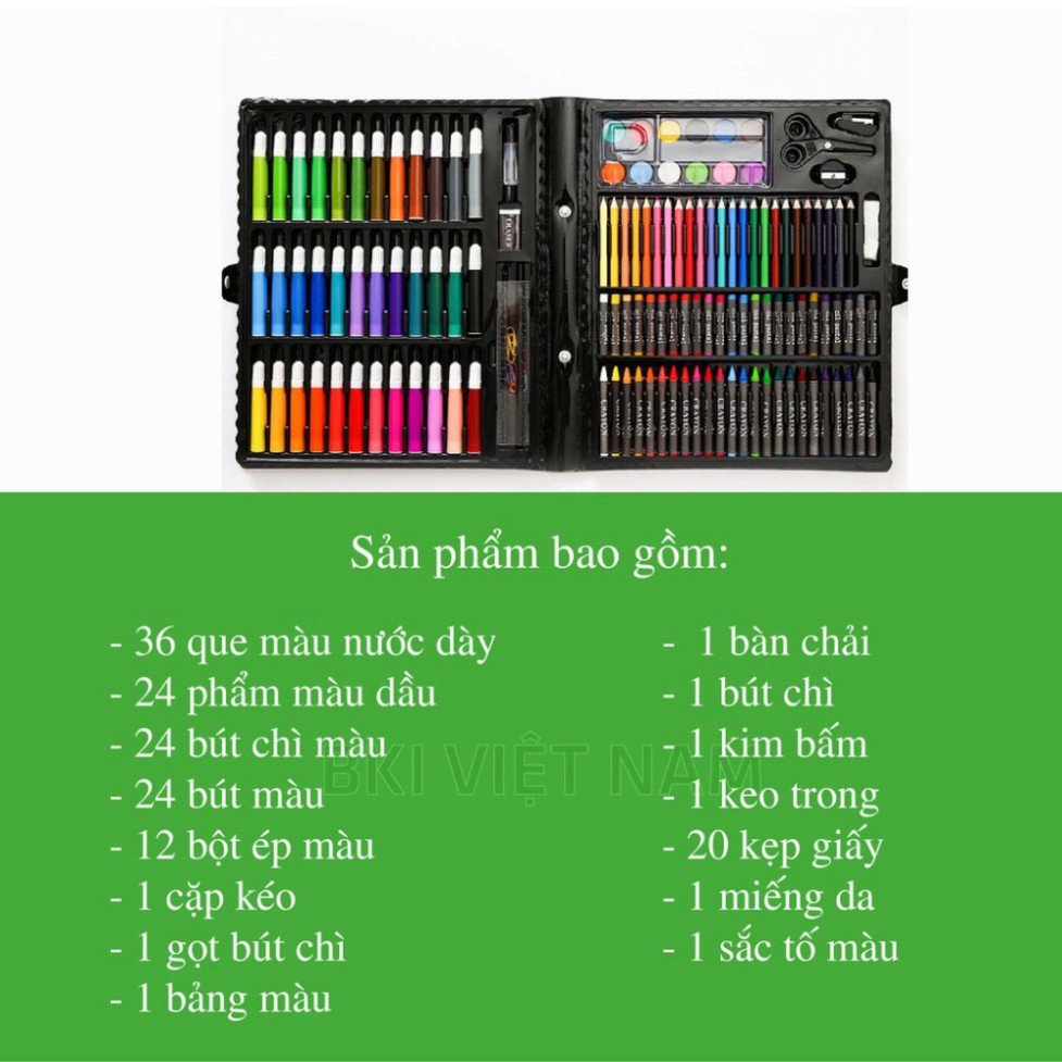 Hộp Bút Màu 150 Chi Tiết Cho Bé, Bộ Màu Vẽ Đa Năng 150 Món | (LH3)