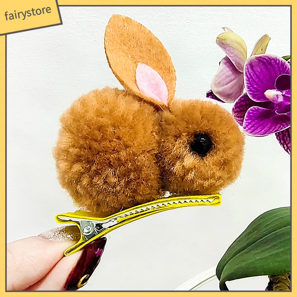 Kẹp Tóc Hình Thỏ Hoạt Hình Nhiều Màu Sắc Tiện Dụng Cho Bé