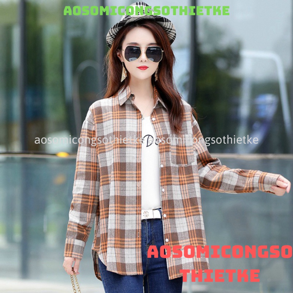 áo sơ mi kẻ to 2 màu trent HA0009 aosomicongsothietke