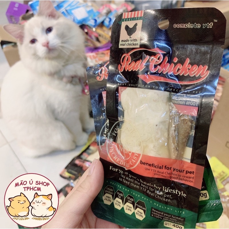 [COMBO 5-20BỊCH] ỨC GÀ HẤP CHO CHÓ MÈO 40G