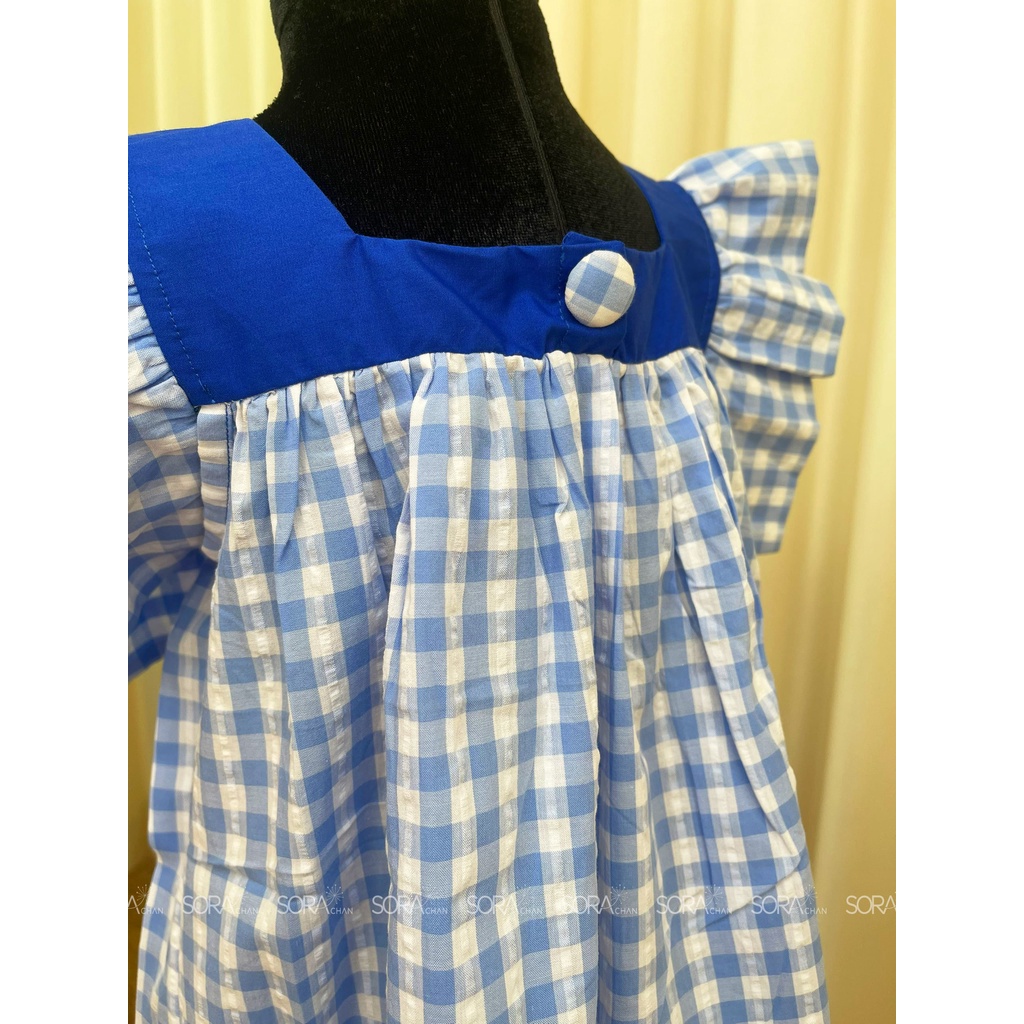 Đầm Cổ V BabyDoll Nút Bọc Cho Bé Gái 9kg-46kg SoraChan - M148,M149,M150,M151