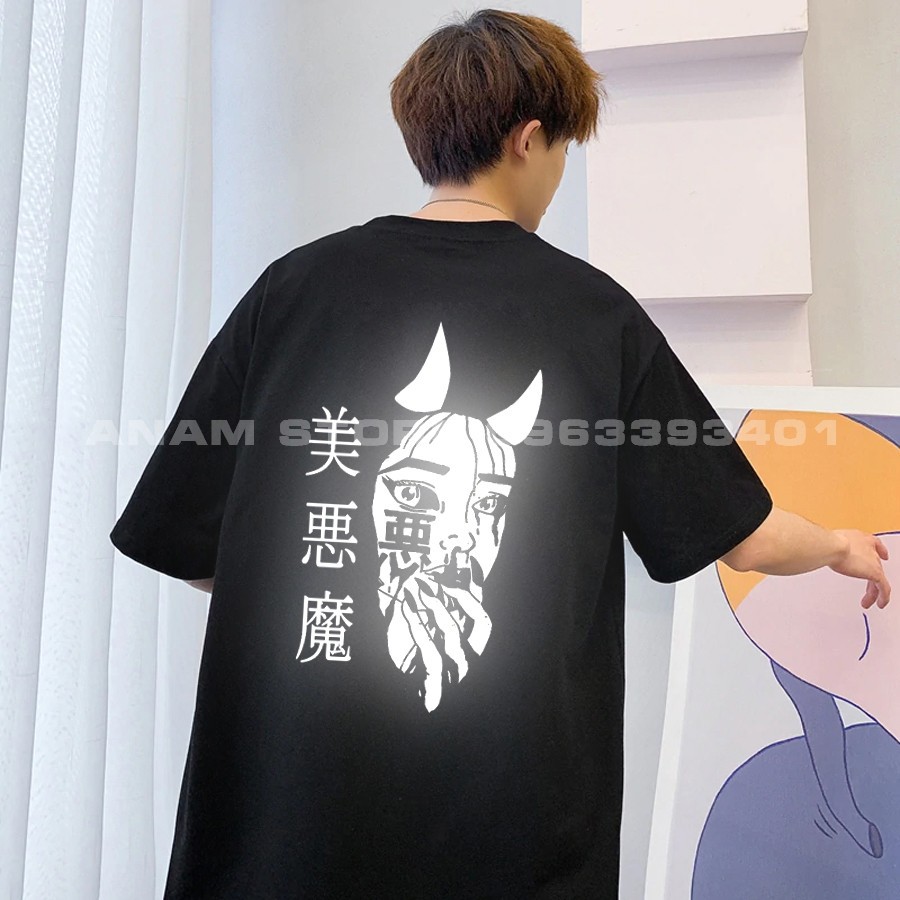 Áo thun Phản Quang Tay Lỡ Quỷ Oni05 Nam Nữ