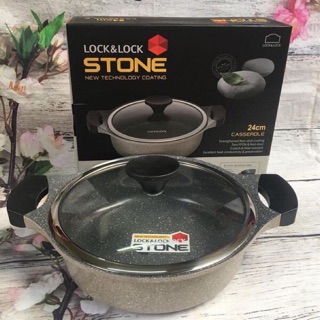 🌺🌺 nồi đá lock&lock stone 24cm thành thấp lca6242d