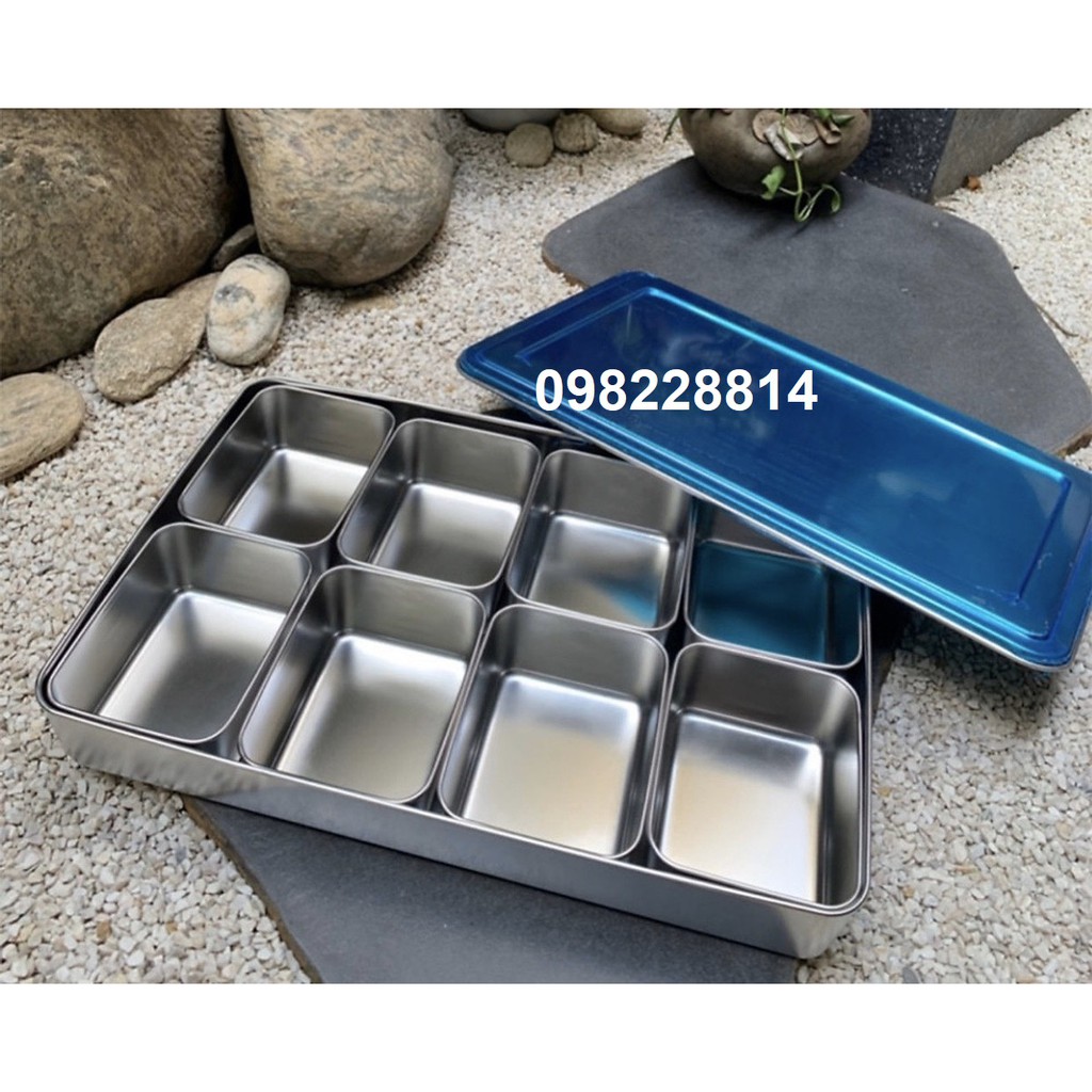 KHAY GIA VỊ INOX CÓ NẮP RỜI