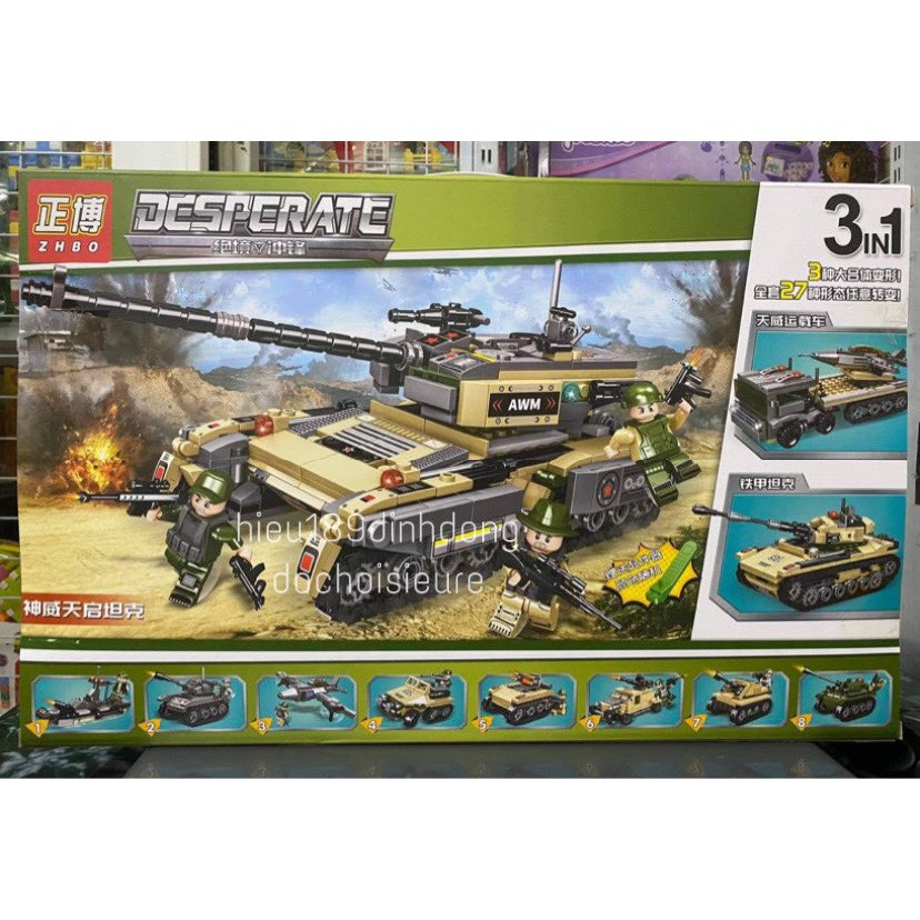 Lắp ráp xếp hình non Lego City 6657 : xe tank 27in3 1030 mảnh.