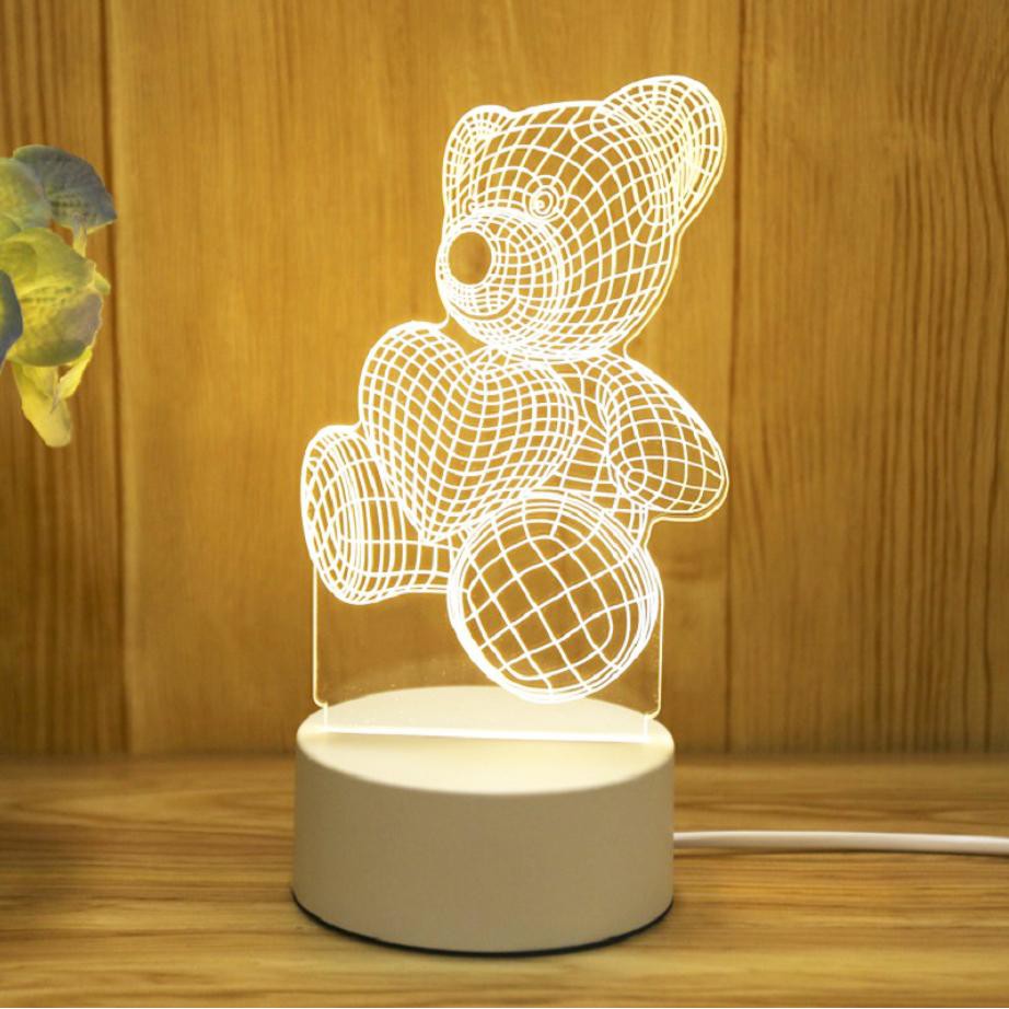 Đèn Ngủ 3D Led đẹp để bàn đầu giường thông minh hiện đại hình dễ thương derco phòng ngủ Lamp 3D DALOI STORE