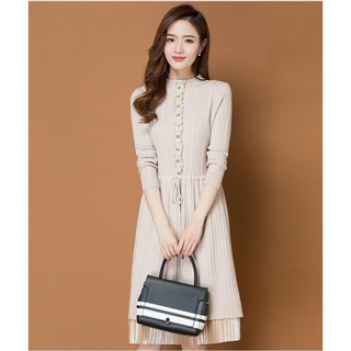 Đầm Len Dáng Suông Rút Eo MSNN1636