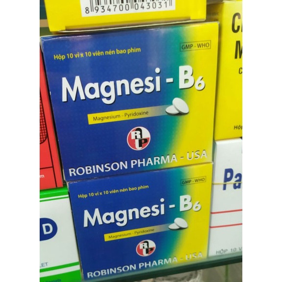 Magnesi - B6 bổ sung vitamin B6 và Magnesi 100viên