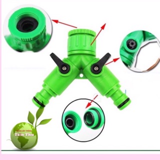 Đầu chia vòi nước, van chữ Y chia 2 đường nước có van khoá phi 27mm- Chuyên dùng cho hệ thống tưới (1 cái)