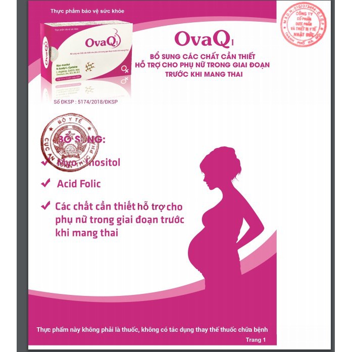 OvaQ1 hỗ trợ mang thai tự nhiên,bổ trứng khỏe trứng, kích thích rụng trứng