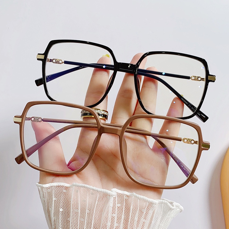 Kính Mát Gọng Vuông Lớn Bằng Kim Loại Phong Cách Vintage Hàn Quốc Cho Nữ