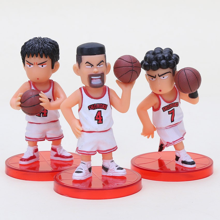 5PCS/set Mô hình cầu thủ bóng rổ trong Slam Dunk vui nhộn