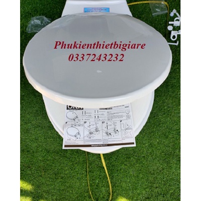 Nắp Bồn Cầu Rơi Êm Màu Trắng Thông Dụng Nặng 1,4kg - Nắp Bồn Cầu Hơi Cao Cấp Tự Động  Phù Hợp Với Hầu Hết Bồn Cầu