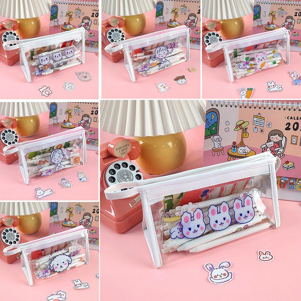 Túi Đựng Bút Trong Suốt In Họa Tiết Hoạt Hình Dễ Thương Dành Cho Bạn Gái