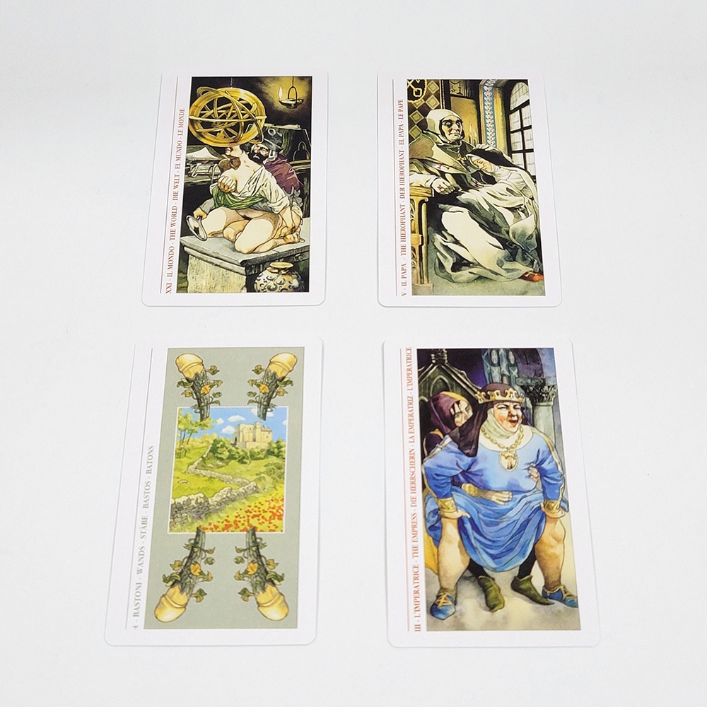 [Size Gốc] Bộ Bài Decameron Tarot 78 Lá Bài 7x12 Cm Tặng Đá Thanh Tẩy S76