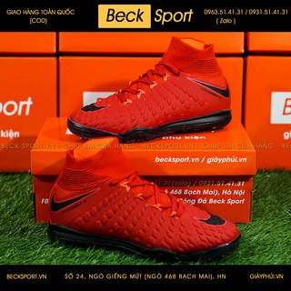 Giày Bóng Đá [Hypervenom Phantom] Full Đỏ Cao Cổ TF