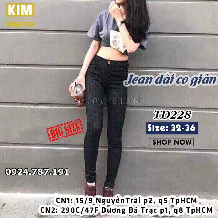 Quần Jean Dài Bigsize Co Giãn TD228 size 32-36