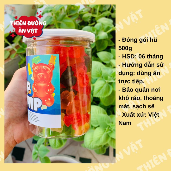 Kẹo dẻo trái cây chip chip 500g THIÊN ĐƯỜNG ĂN VẶT đồ ăn vặt mềm nhiều hương vị thơm ngon cho bé