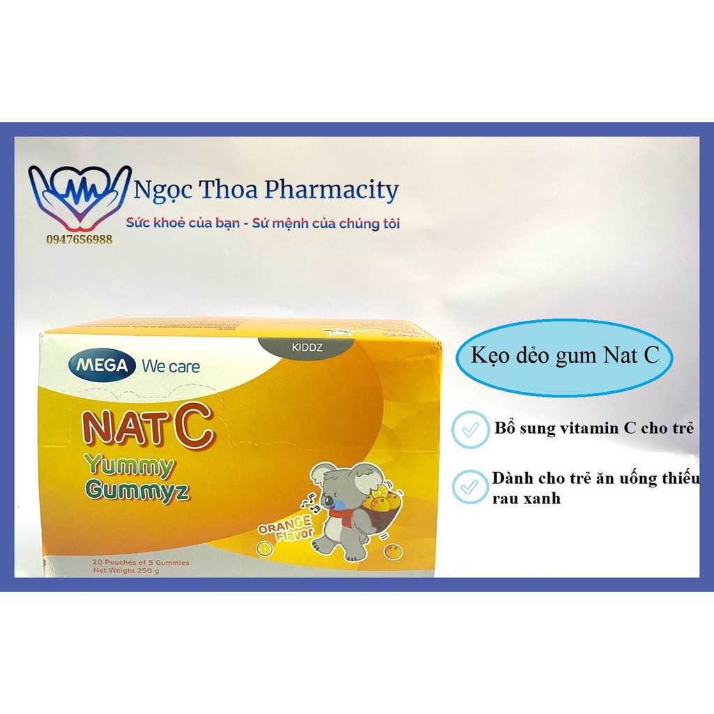 Kẹo dẻo bổ sung vitamin C tăng cường sức đề kháng NatC Yummy Gummyz 250g thumbnail