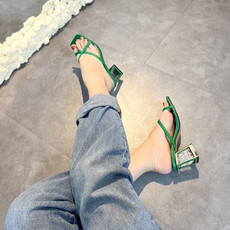 Guốc nữ dây mảnh xỏ ngón 5cm xinh xắn