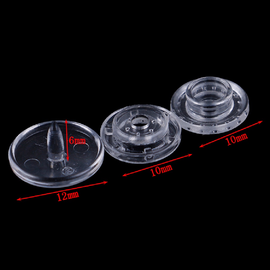 Set 50 Nút Bấm 12mm kam T5 Bằng Nhựa Trong Suốt Tiện Dụng