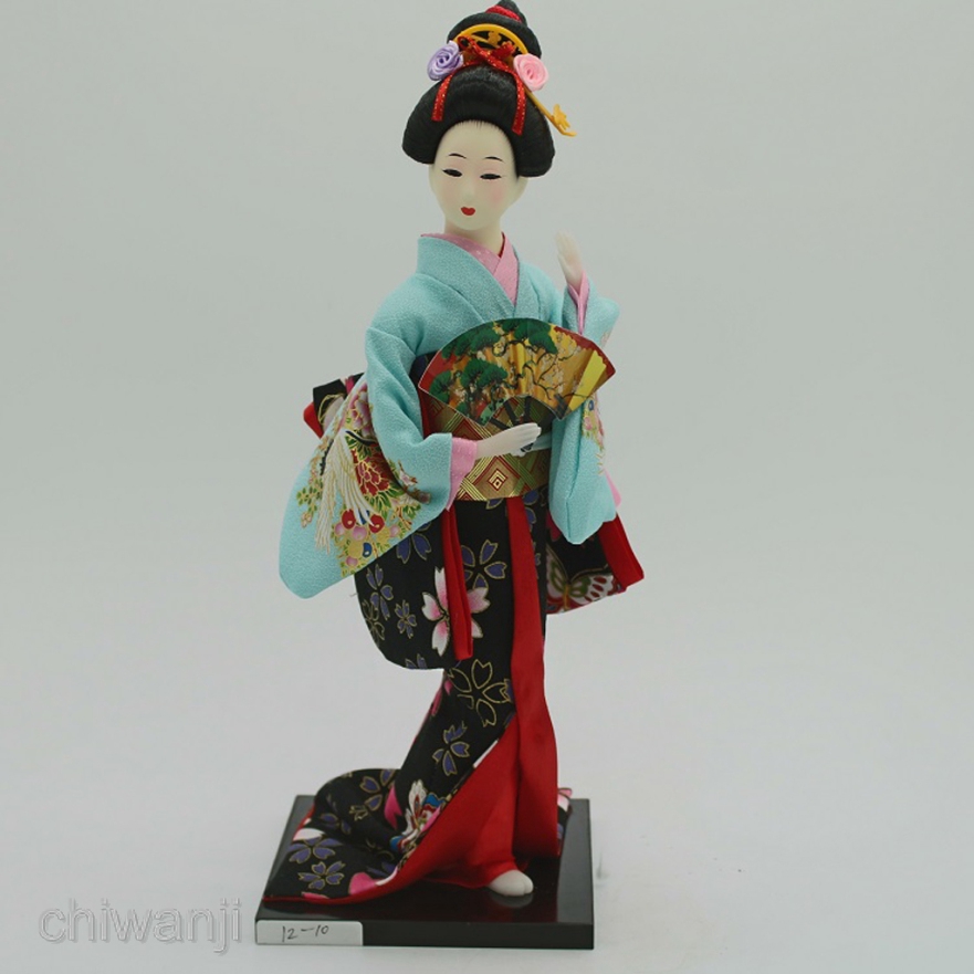 Mô hình búp bê Geisha mặc kimono truyền thống Nhật Bản chất lượng cao dùng trang trí