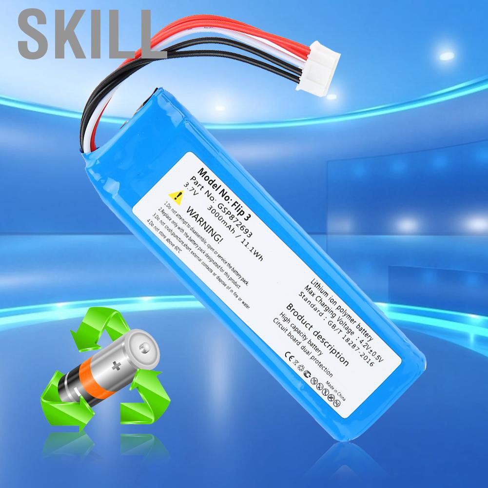 Pin Sạc Lithium Dc 3.7v 3000mah / 11.1wh Thay Thế Cho Loa Flip 3