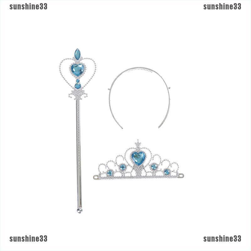 1 Bộ Vương Miện Công Chúa Đính Pha Lê + Đũa Thần Cho Bé Gái