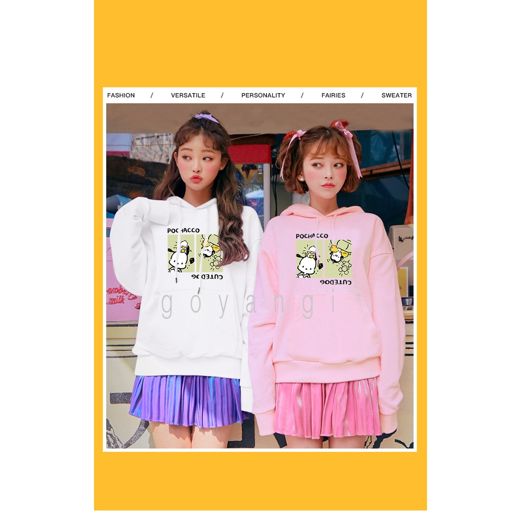 Áo hoodie Chó và cánh cụt oversize Unisex phong cách Hàn Quốc