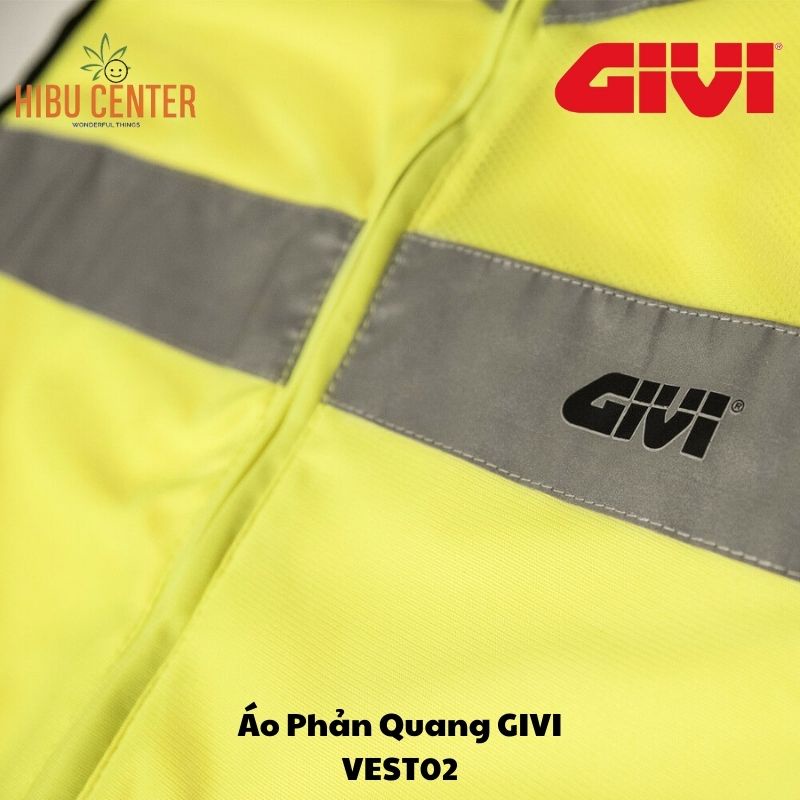 Áo Khoác Phản Quang Bảo Hộ GIVI VEST02 - Vàng Neon | TREKKER VEST VEST02  | Hàng Chính Hãng - Hibucenter