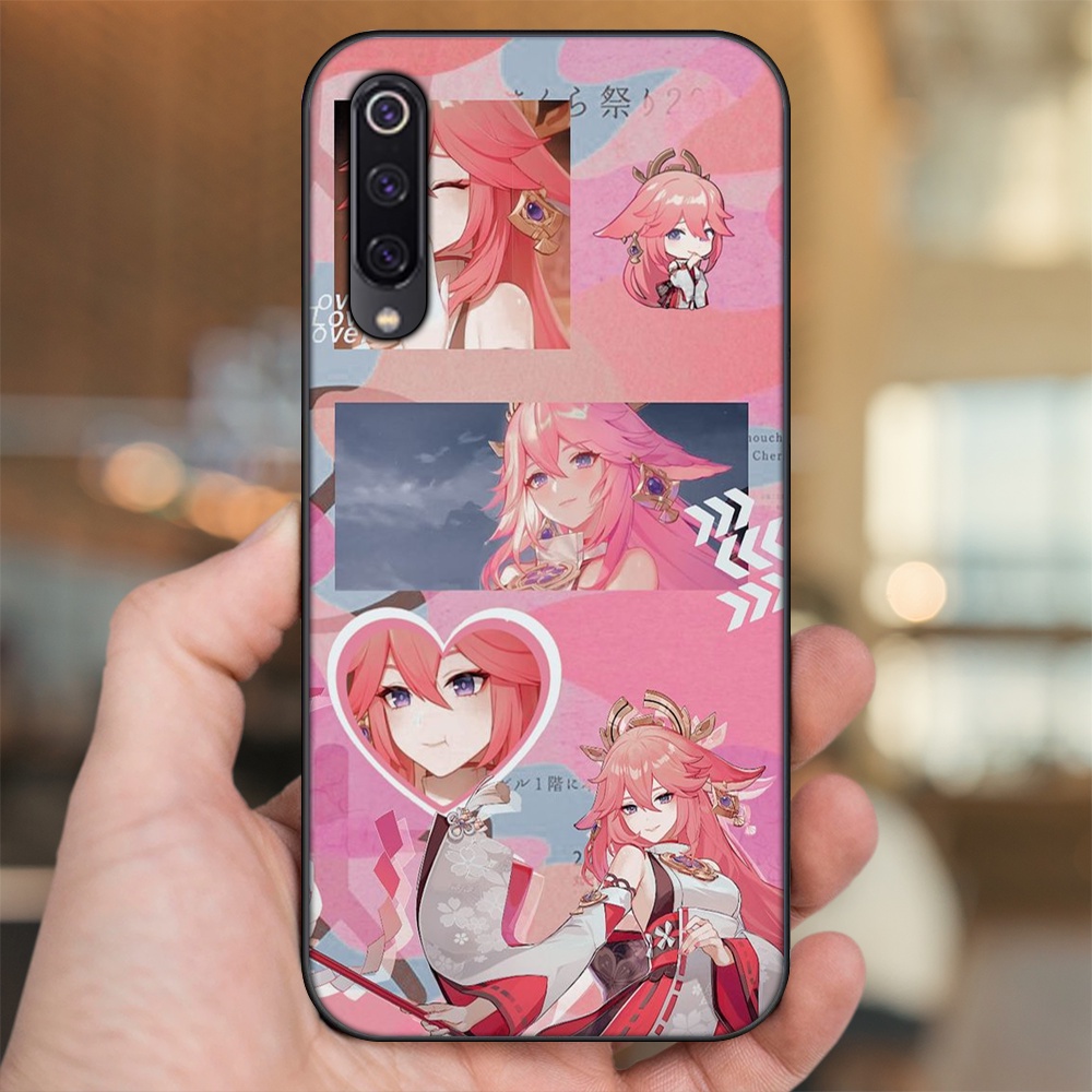 Ốp lưng Xiaomi Mi 9, Mi 9 SE viền đen in hình Yae Miko Genshin Impact