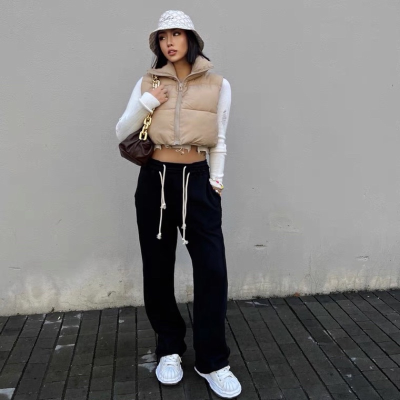 Áo phao gile dáng ngắn/croptop trendy thu đông - hàng xuất đẹp, dày