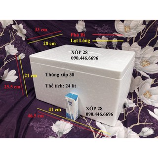 Thùng xốp 38 24 lít đựng đá hải sản hoa quả cấp đông giữ nhiệt thực phẩm trồng cây nuôi cá [Hộp xốp]
