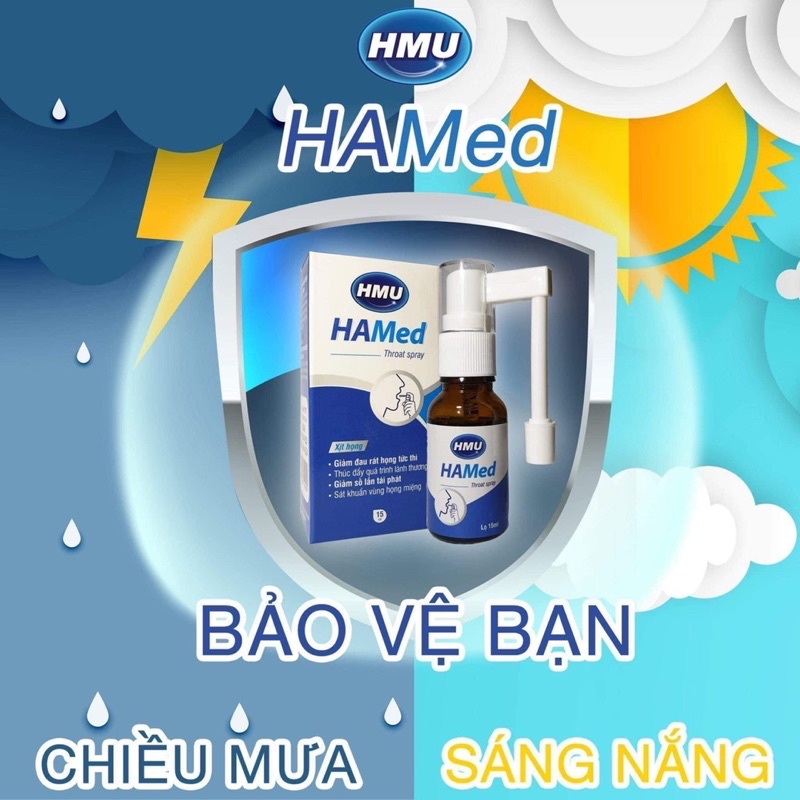 [CHÍNH HÃNG] Xịt họng HMU HaMed Đại học Y Hà Nội giảm đau rát họng, nhiễm khuẩn họng