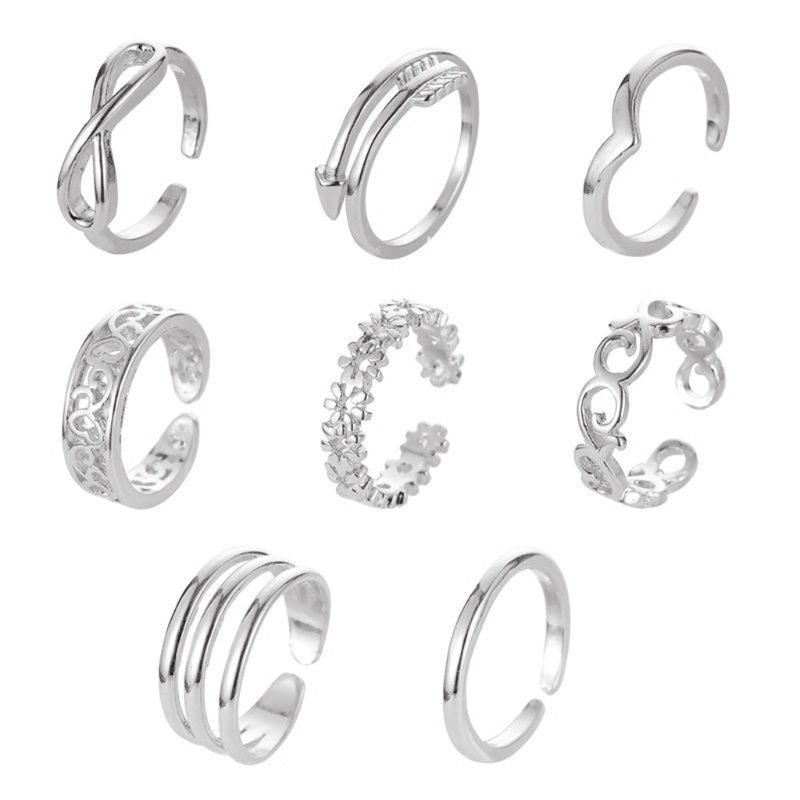 Bộ Nhẫn Đeo Ngón Chân Không Gây Dị Ứng Có Thể Điều Chỉnh Kích Thước Thời Trang Mùa Hè Dành Cho Nữ