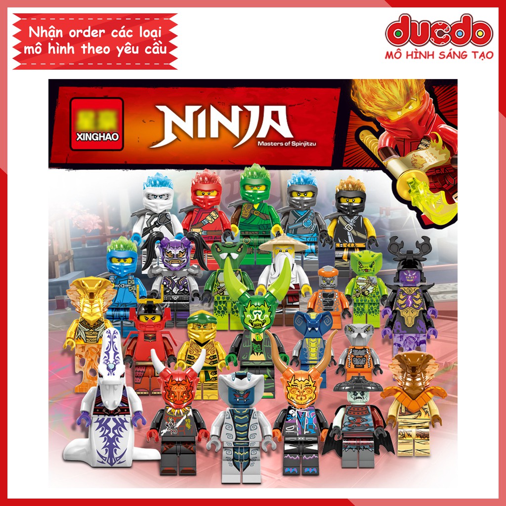 Combo 24 nhân vật Ninjago tuyệt đẹp - Đồ chơi Lắp ghép Xếp hình Minifigures Mini Ninja Mô hình LeLe DG1001