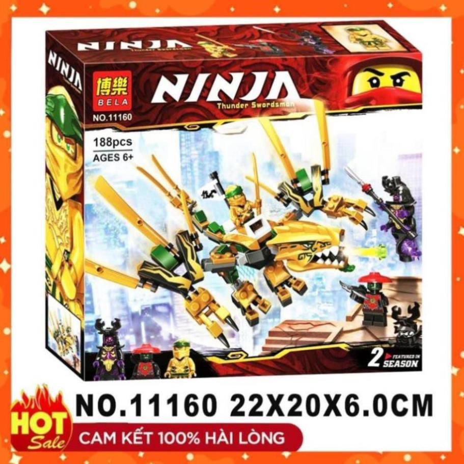 . 🔥HOT🔥 [ ĐỒ CHƠI LEGO GIÁ RẺ ] Đồ chơi xếp hình lego 💎 Lắp ghép Lego Ninjago Rồng Vàng Huyền Thoại 11160 ảnh thật *