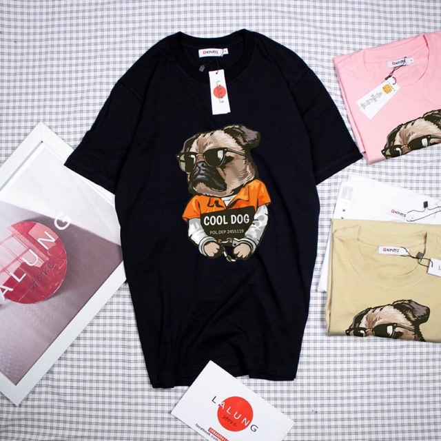 Áo thun nam nữ có bigsize cool dog thun dày mịn