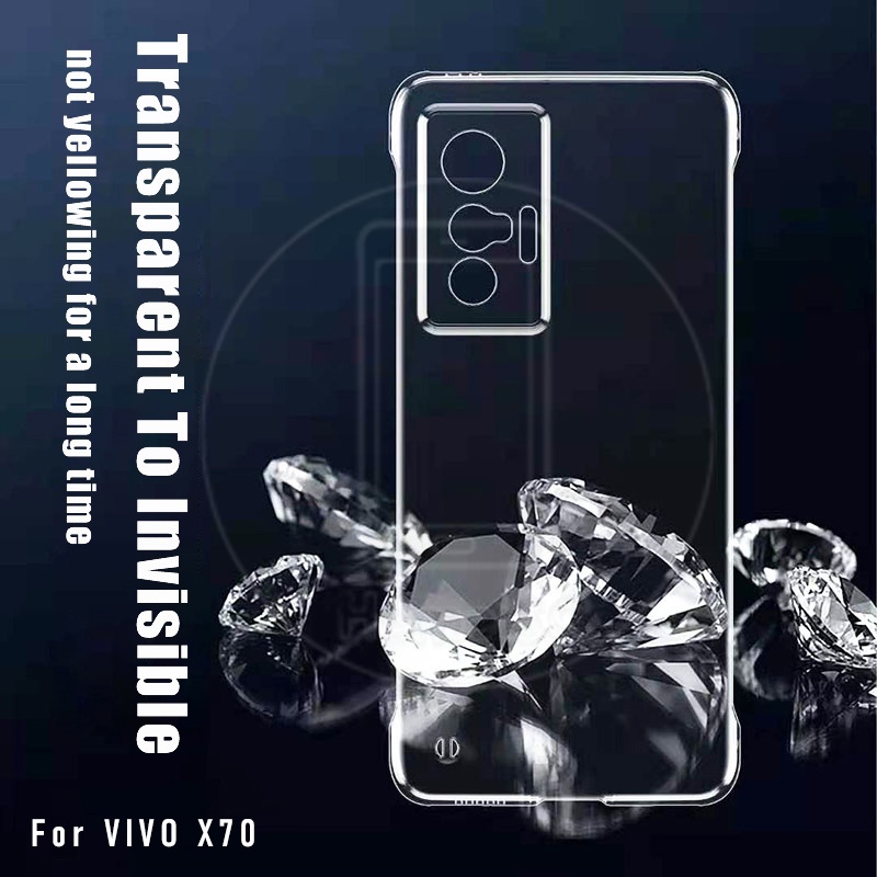Ốp điện thoại PC cứng trong suốt cho Vivo X70 X60 X50 Pro Pro+ Plus X70Pro